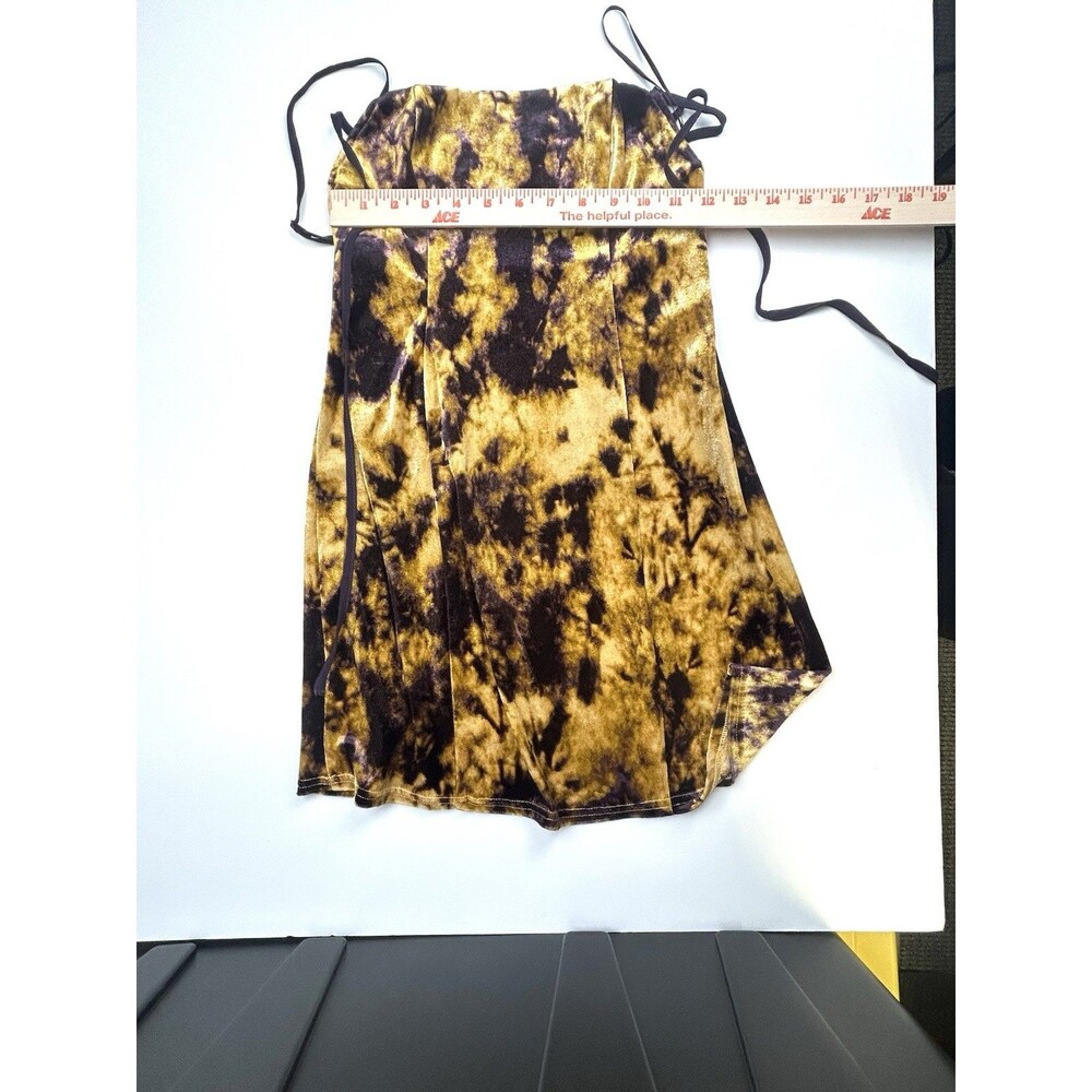 Urban Outfitters Mini Dress | Women's S | Gold Purple Tie Dye Velvet Strappy - Picture 8 of 10